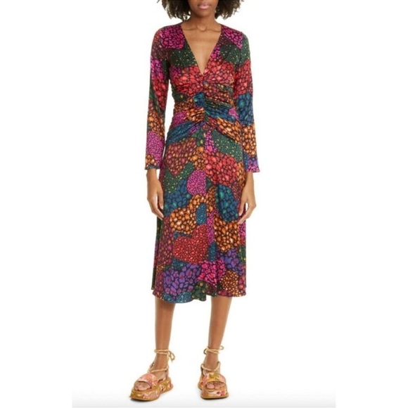 Anthropologie Farm Rio Hearts Midi dress NWOT full sleeve size Medium - Picture 10 of 10